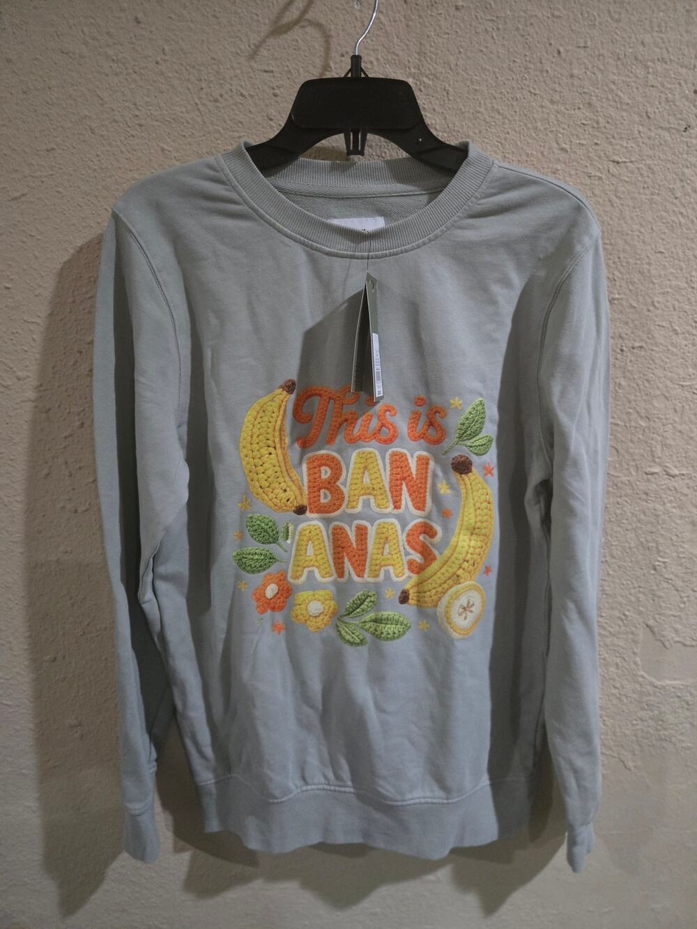 This Is Bananas Printed Graphic Sweatshirt, Green, Size Small